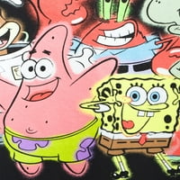 SpongeBob Squarepants Airbrushed Cast Men i Big Men's Grafička majica