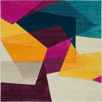Dobro tkani rubin Bombay Modern Violet Abstract Abstract Geometric 3'11 5'3 Područje prostirke