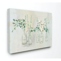 Stupell Industries Cvjetovi i biljke Neutralno sivo zeleno slikanje super platno zidna umjetnost Julia Purinton