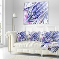 DesignArt plava na bijelom fraktalnom vitražu - Abstraktni jastuk za bacanje - 16x16